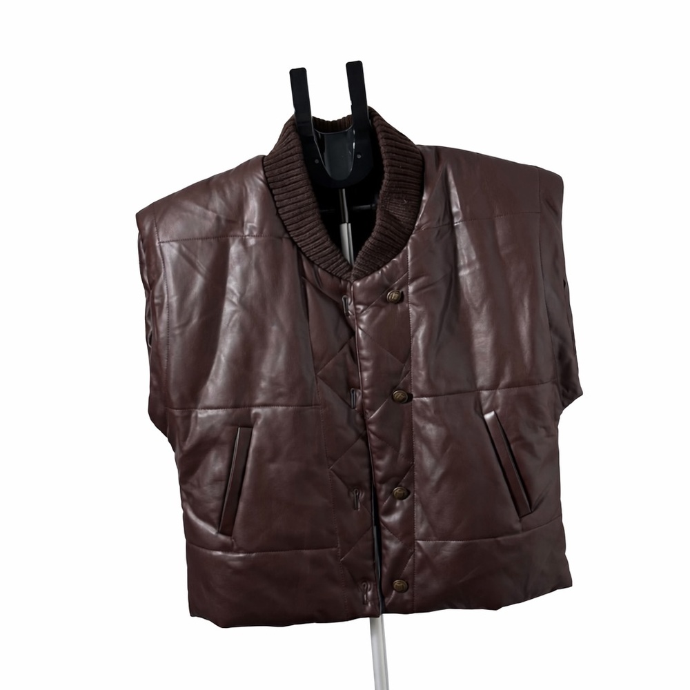 Truth Chocolate Faux Leather Vest Size Medium